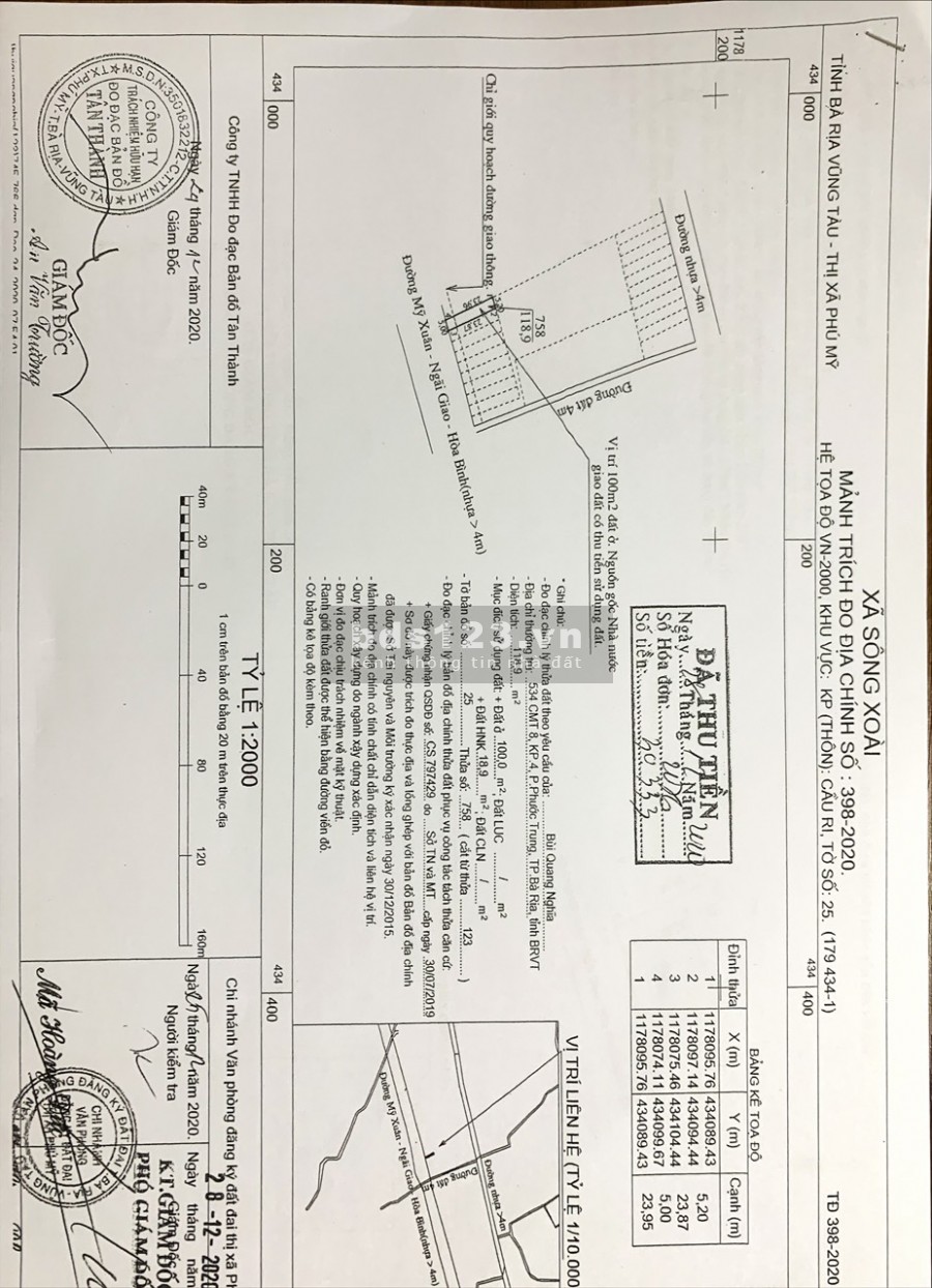 Tôi cần bán một số nền đất khu vực Xã Sông Xoài, không tiếp môi giới, lh 0868433455