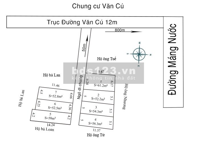 Bán lô đất 52m2 tại Văn Cú, An Đồng, An Dương giá 740tr sát cạnh dãy nhà ở cao cấp