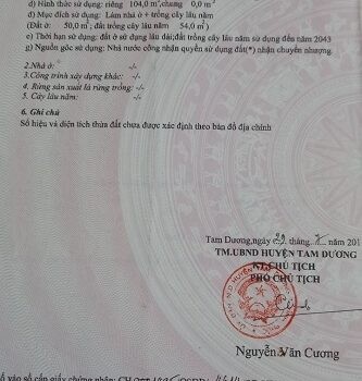 Bán đất tại xã Kim Long, Tam Dương, Vĩnh Phúc, diện tích 104m2, giá 570 triệu