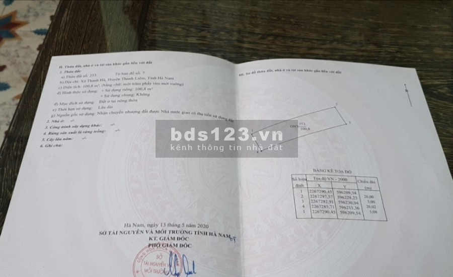 Chính chủ bán gấp trả nợ khu đô thị Thanh Hà Thanh Liêm Hà Nam