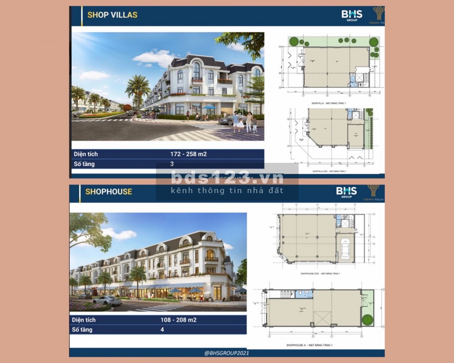 Đầu tư Liền kề, Shophouse, Biệt thự chỉ 0 đồng, nhận ngay sổ đỏ tại Crown Villas Thái Hưng