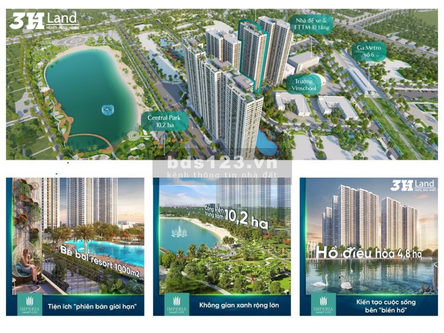 Bán căn hộ Imperia Smart City -> Toà căn hộ vị trí trung tâm view hồ.