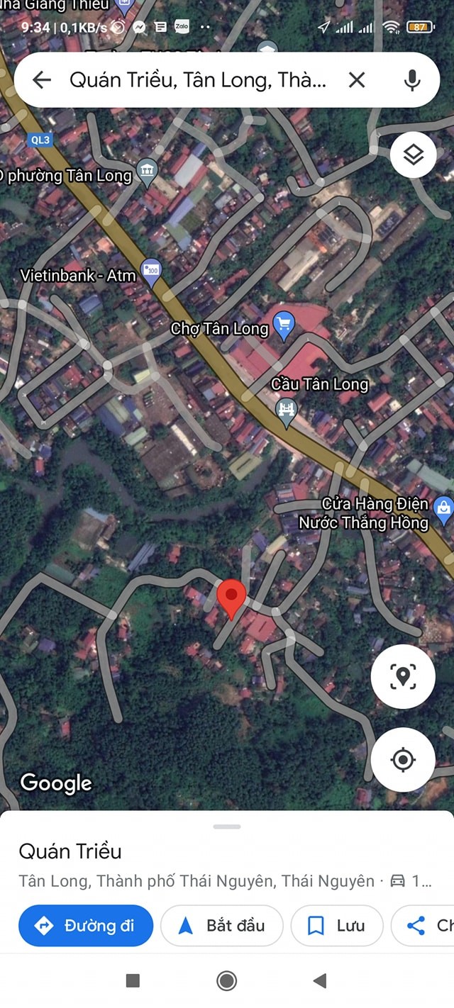 Chính Chủ bán lô đất đường Dương Tự Minh, phường Tân Long, tp Thái Nguyên, cách chợ Tân Long 250m
