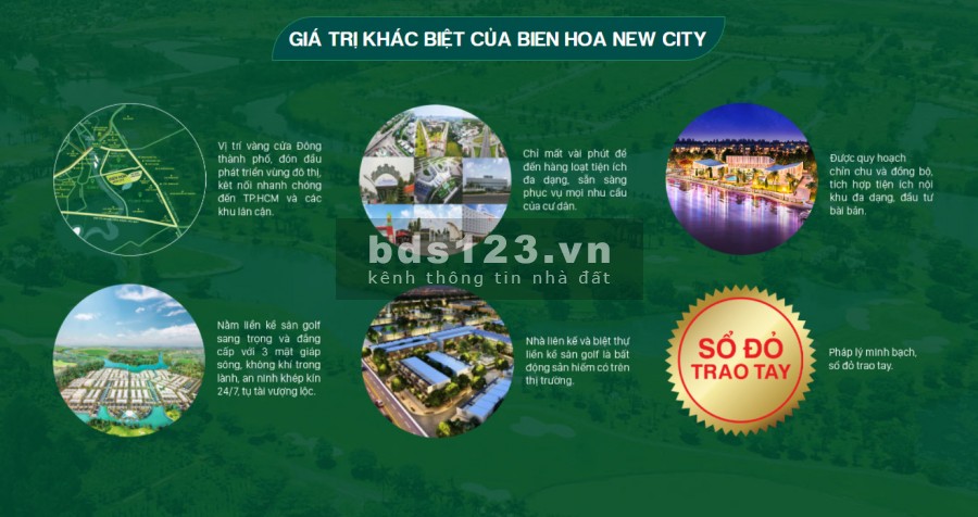 Bán đất nền sân golf Dự án Biên Hòa New City, đã có sổ riêng từng nền