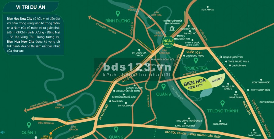Bán đất nền sân golf Dự án Biên Hòa New City, đã có sổ riêng từng nền