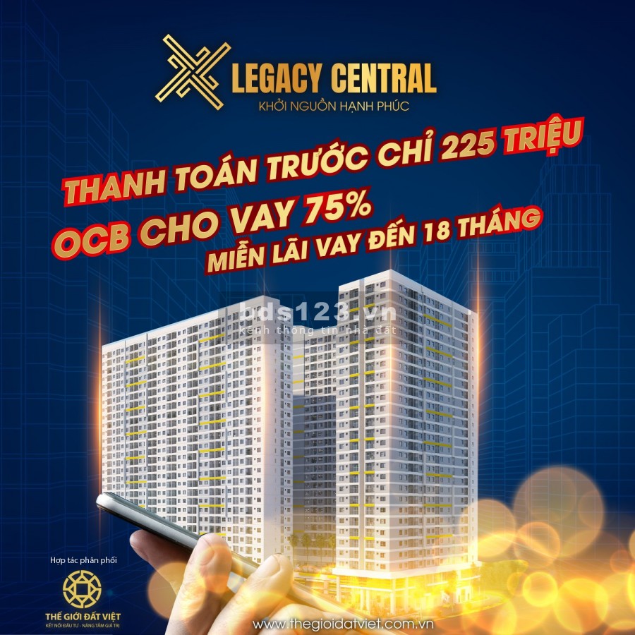 Bán nhà xinh- rinh quà khủng về nhà cùng Legacy Central, sổ đỏ chính chủ