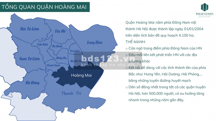 Bán chung cư cao cấp siêu hot Dự án Feliz Homes - Vị trí vàng đắc địa tại Quận Hoàng Mai
