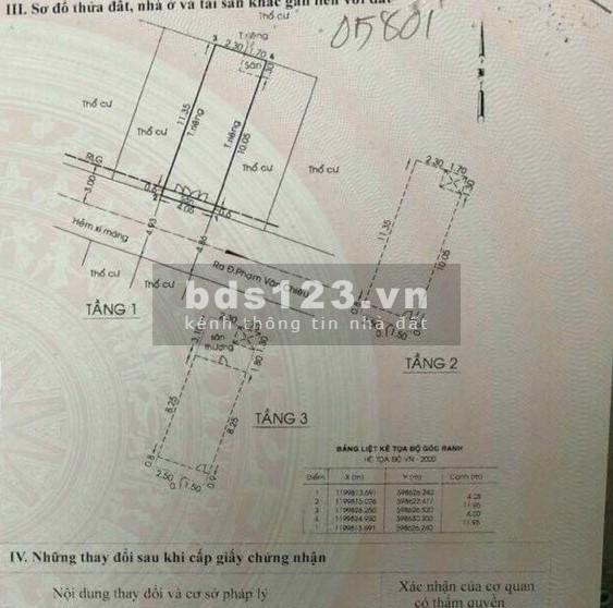 Bán nhà nguyên căn 3 tầng bê tông cốt thép Phạm Văn Chiêu, Quận Gò Vấp giá 4.9 tỷ