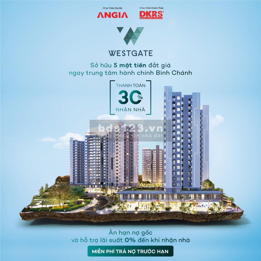 Sở hữu chung cư riêng mình chỉ với 330triệu chung cư West Gate Park phía tây SG