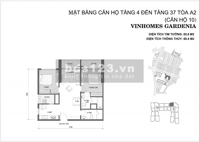 Chuyển công tác gia đình tôi cần bán căn hộ 2PN diện tích 86m2, chung cư Vinhomes Gardenia