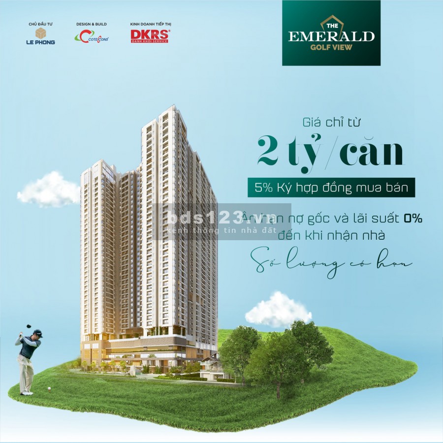 Căn Hộ Emerald Golf View Chuẩn 5 Sao 1PN Và 2 PN Mặt Tiền QL13