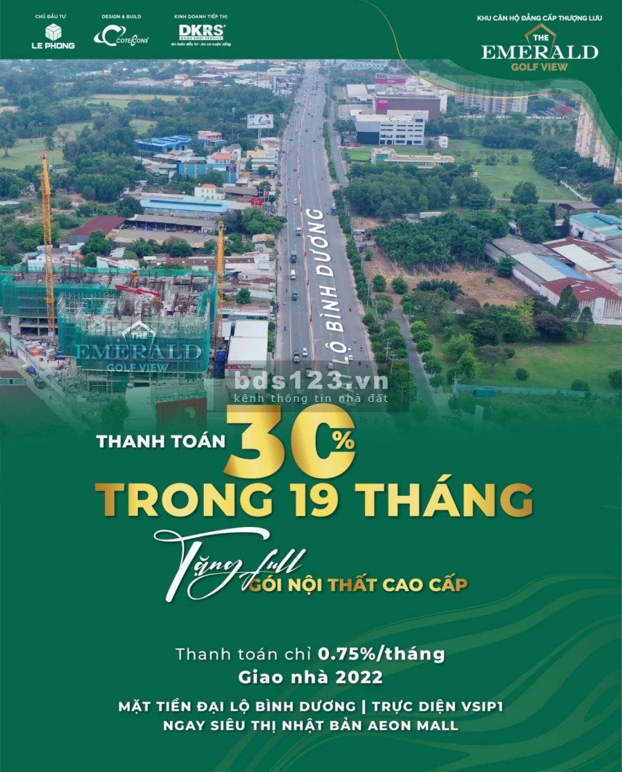 Căn Hộ Emerald Golf View Chuẩn 5 Sao 1PN Và 2 PN Mặt Tiền QL13