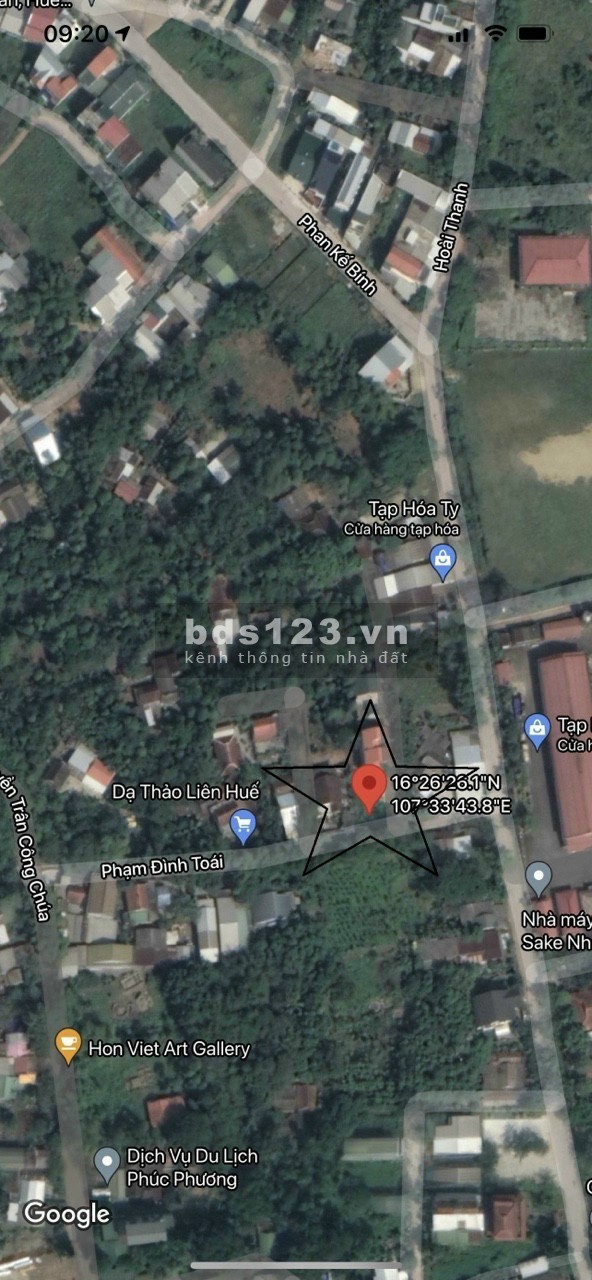 Siêu phẩm đường Hoài Thanh Thuỷ Xuân, đường nhựa 7m, ô tô ra vào, giá 1.5 tỷ, lh 0346_229_509