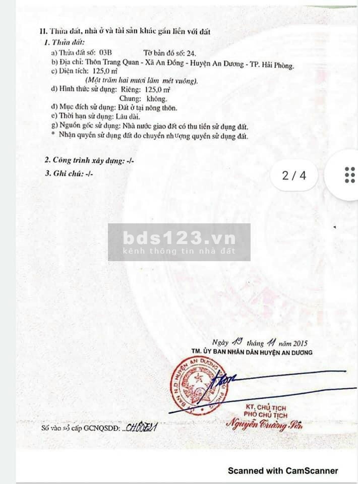 Cần Bán lô đất đẹp tại Trang Quan, An Đồng, giá bán 22 triệu/m2, sổ sẵn