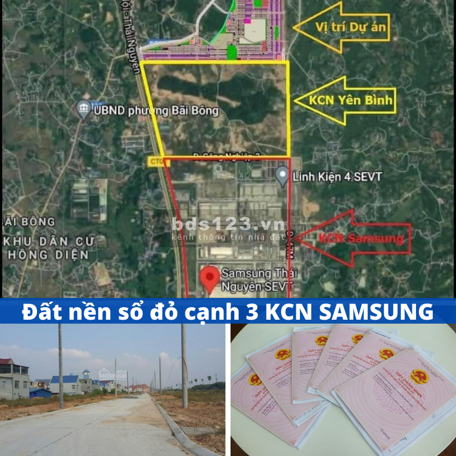 Bán đất nền ven khu công nghiệp sổ đỏ, giá chỉ từ 1,2 tỷ/lô, liên hệ 0915554832