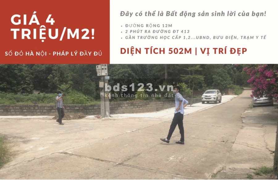 Bởi covid nên cần bán nhanh lô đất diện tích sử dụng 502m giá 4tr sổ đỏ Hà Nội