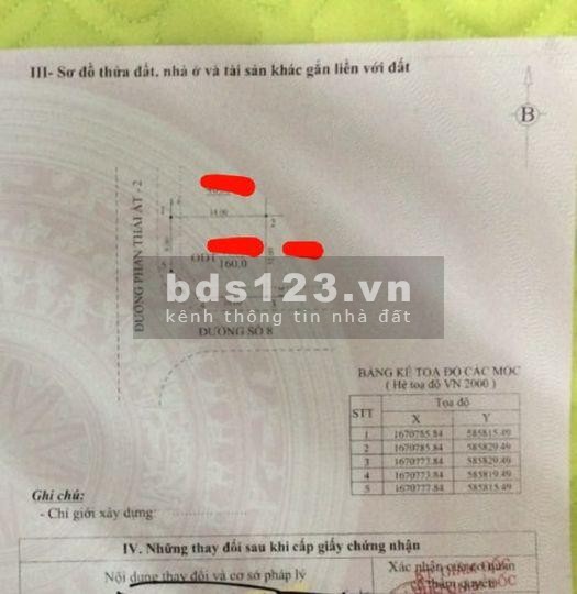 Bán lô góc Ngọc Bảo Viên 2 mặt tiền (Phan Thái Ất giao nhau với đường số 8 )