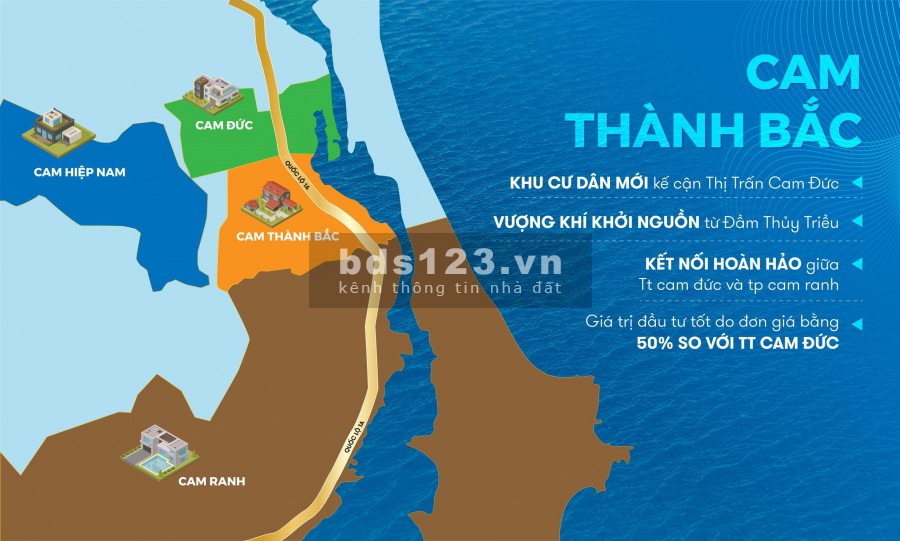 Bán đất nền Cam Thành Bắc, giá chỉ từ 6,9 triệu/m2, cách đầm 900m, cách QL 1A 500m