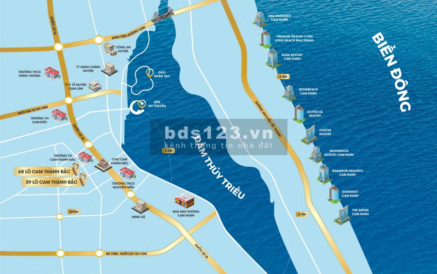 Bán đất nền Cam Thành Bắc, giá chỉ từ 6,9 triệu/m2, cách đầm 900m, cách QL 1A 500m