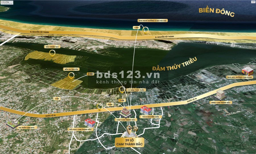 Bán đất nền Cam Thành Bắc, giá chỉ từ 6,9 triệu/m2, cách đầm 900m, cách QL 1A 500m