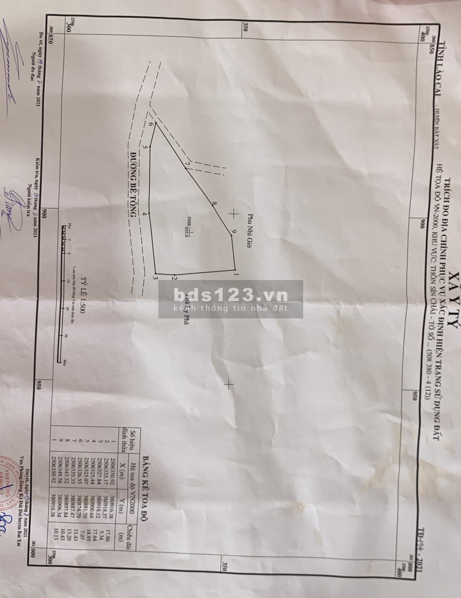 Bán gấp lô đất diện tích 655m2 thôn Sín Chải- Y Tý mặt tiền rộng đường bê tông ô tô đỗ cửa