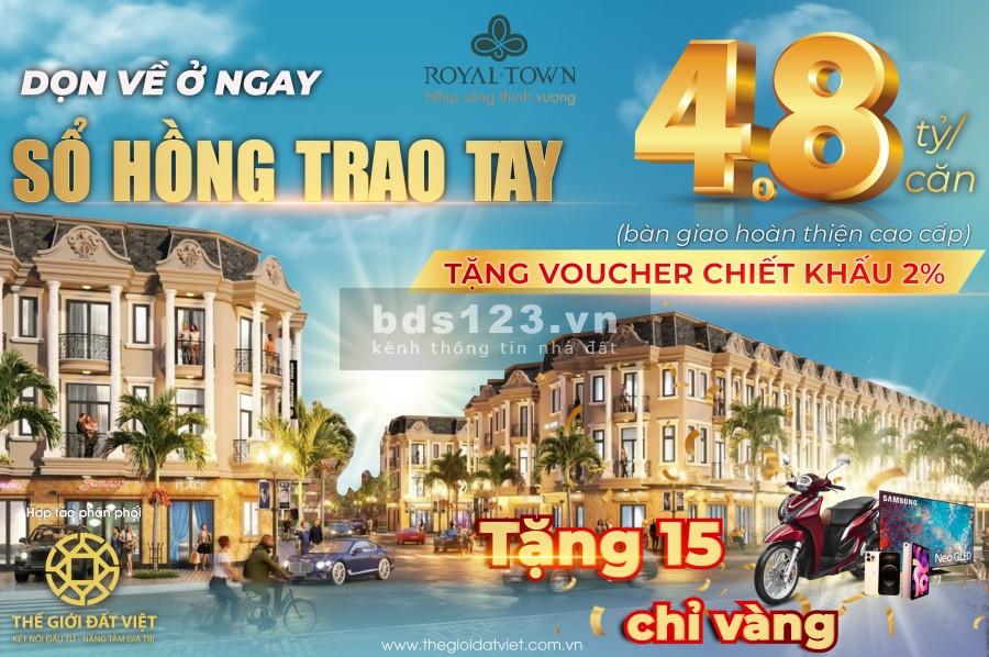 Shophouse Royal Town sở hữu trọn đời - sinh lời vượt trội, sở hữu lâu dài