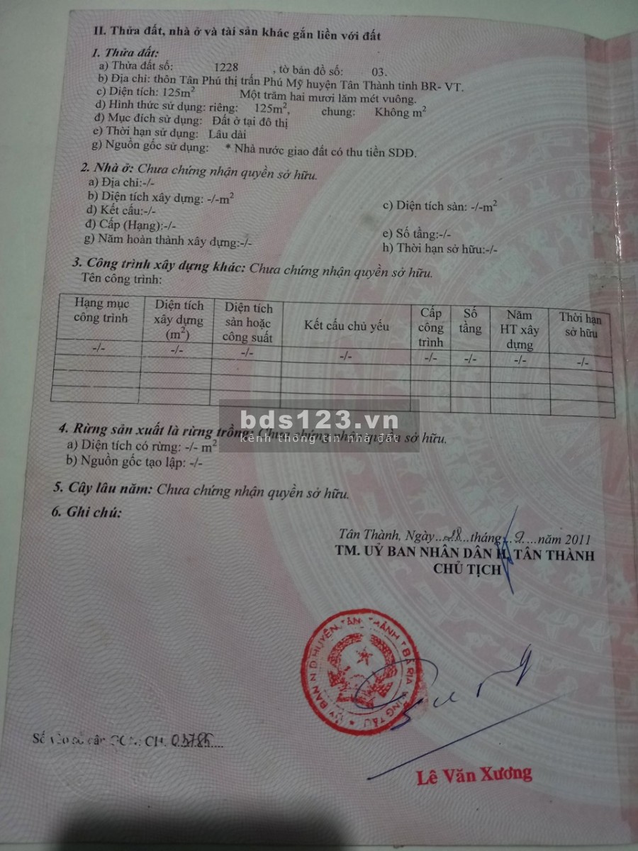 Cần bán gấp lô đất ngay trung tâm phường Phú Mỹ đông dân cư sầm uất