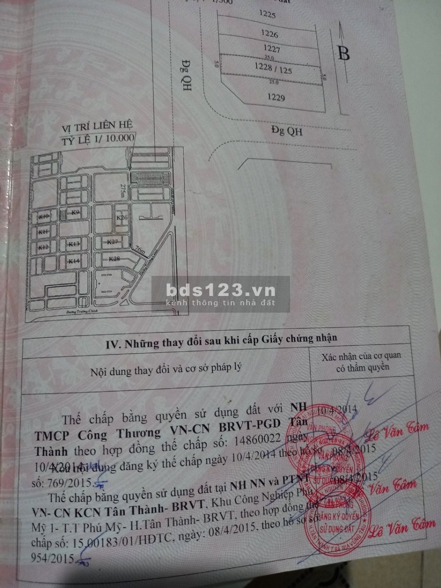 Cần bán gấp lô đất ngay trung tâm phường Phú Mỹ đông dân cư sầm uất