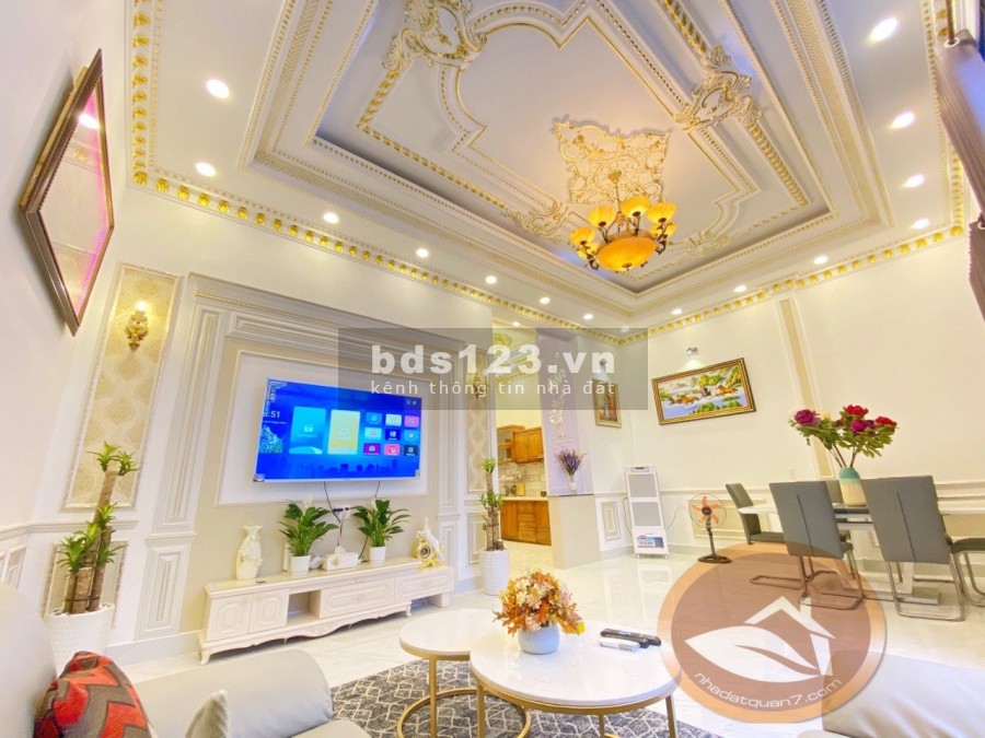 Biệt thự thiết kế theo phong cách Châu Âu, hẻm Huỳnh Tấn Phát, Quận 7, liên hệ 0982349302
