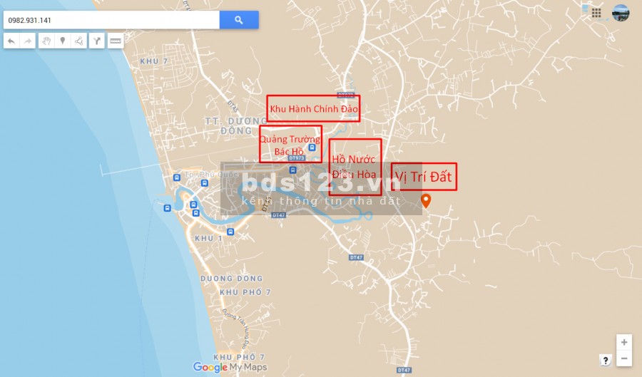 Bán mảnh đất 340m full thổ cư, đất phía núi cao ráo quy hoạch mặt tiền đường 60m cách trung tâm Dương Đông 2.5km