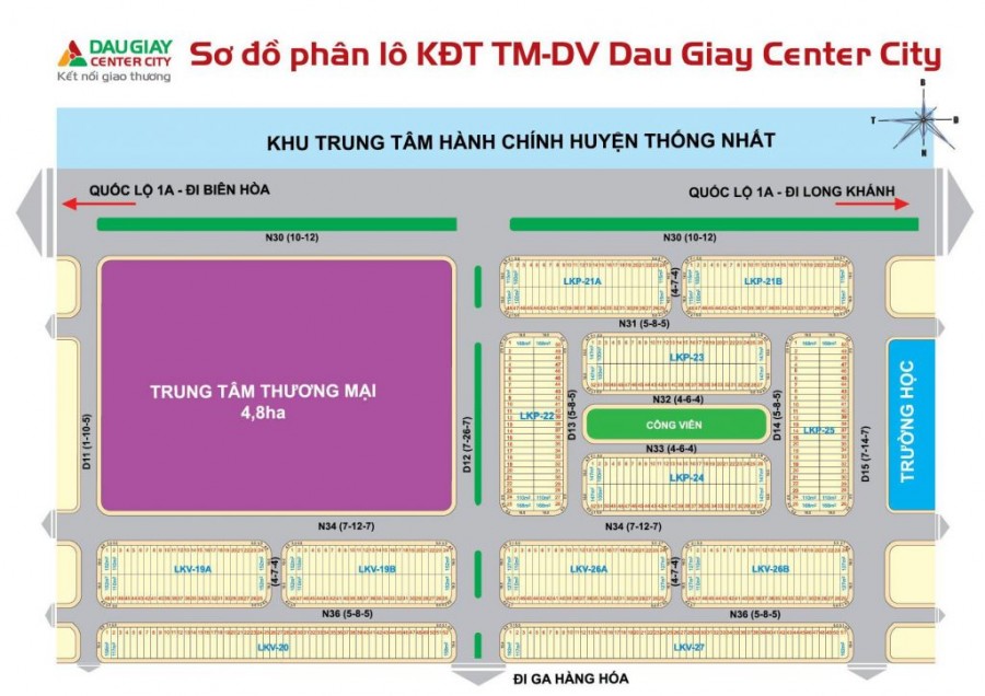 Bán gấp lô đất thổ cư diện tích 100m2, sổ riêng, dự án Dầu Giây Center City