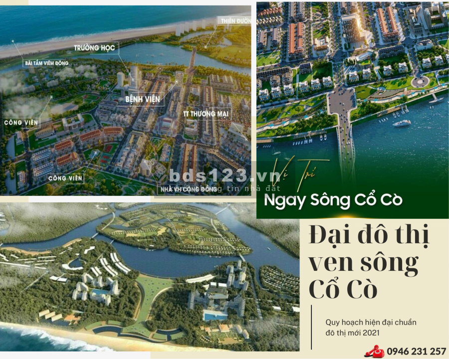 Khu đô thị đẳng cấp ven sông Cổ Cò Nam Đà Nẵng 100% Điện âm hỗ trợ vay với lãi suất 0% trong 18 tháng