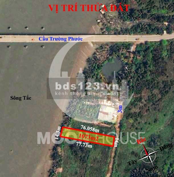 Đất phường Long Phước (q9 cũ) Thành Phố Thủ Đức, view sông Tắc 1073m2 LH 0907016378