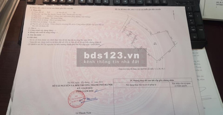 Bán đất Tân Xã sát CNC Hòa Lạc khu đô thị vệ tinh mới của Hà Nội diện tích 100m2