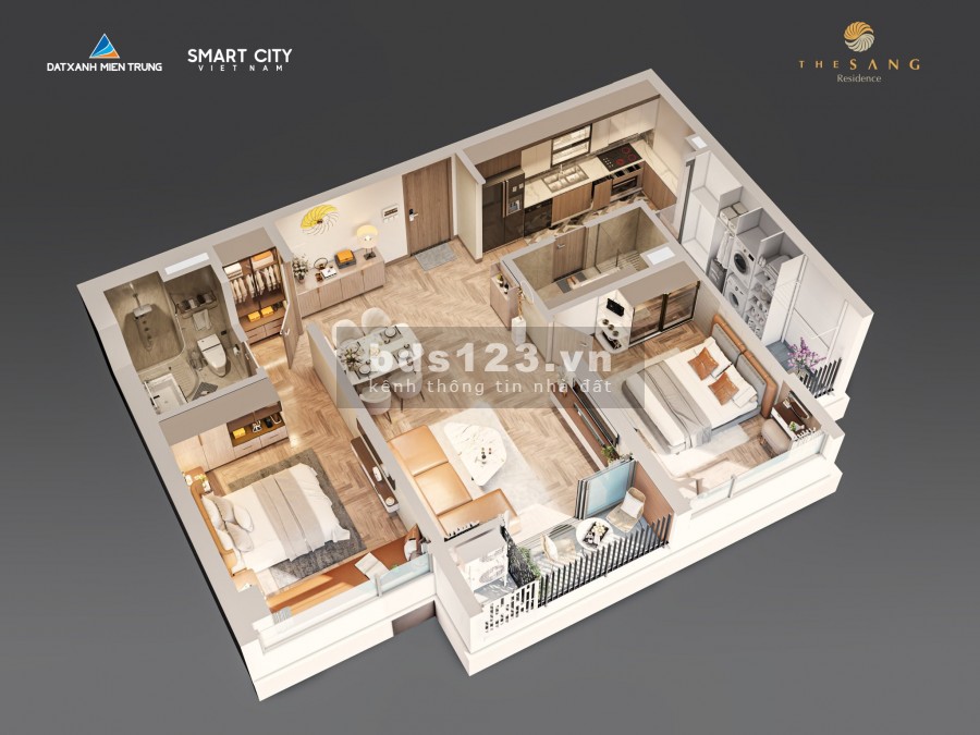 Sở hữu vĩnh viễn căn hộ cao cấp 2 pn view trực diện biển Mỹ Khê, The Sang Residence