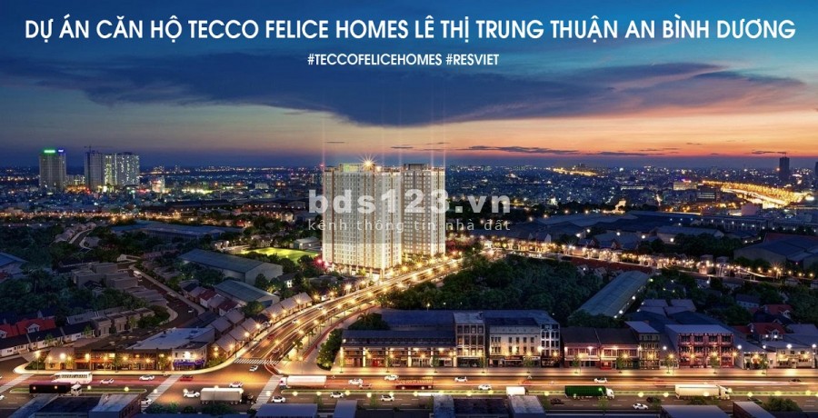 Mở bán đợt 1 căn hộ Tecco Felice Homes giá 1,1 tỷ/căn, cách Sài Gòn 15 phút, tiện ích đủ