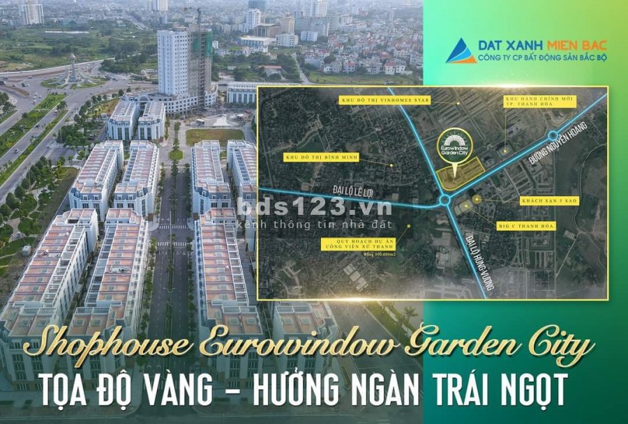 Chính Chủ cần sang nhượng lại căn SHOPHOUSE 2 Mặt Tiền khu đô thị Eurowindow Thanh Hóa