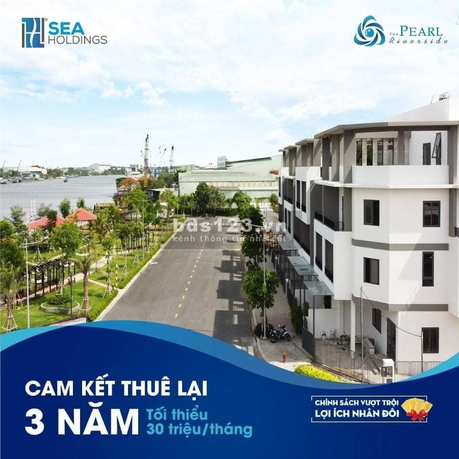 Nhà phố ven sông Vàm Cỏ hỗ trợ thanh toán 30% nhận nhà và sổ, tặng 3 năm phí quản lý