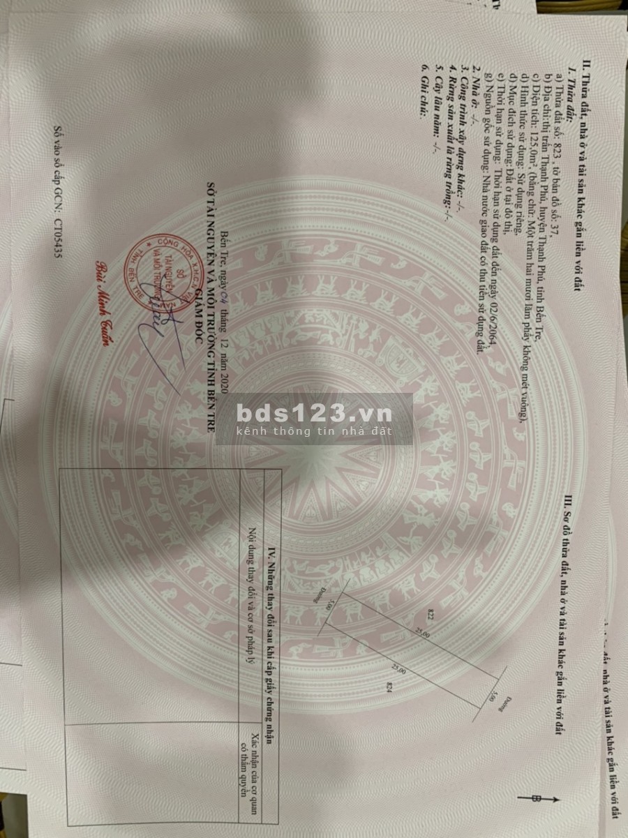 Đất nền sổ đỏ chợ Thạnh Phú giá quá tốt mùa dịch, ngân hàng hỗ trợ đến 70%