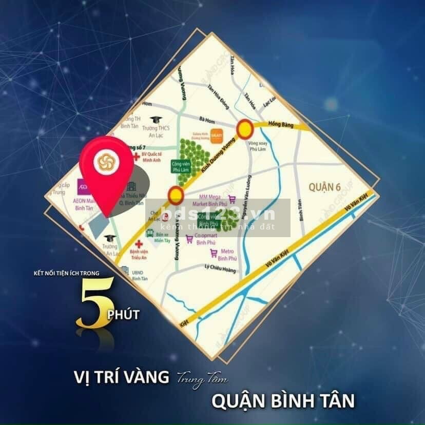 Chính thức nhận đặt chỗ căn hộ cao cấp, kế bên Aeon Bình Tân, giá 50 triệu/m2