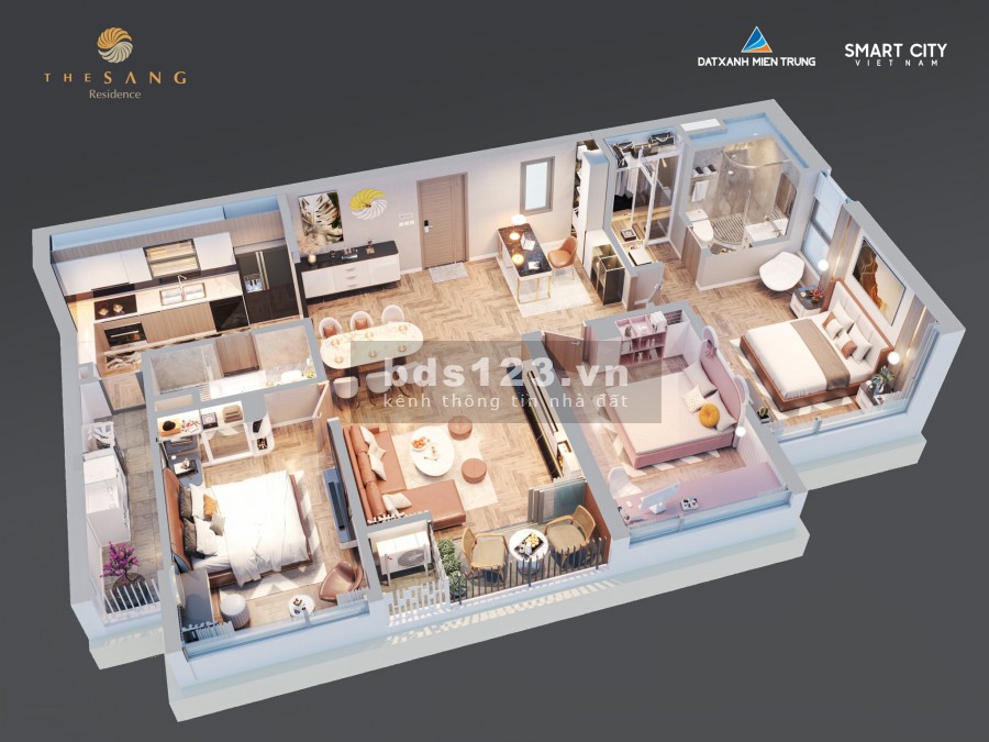Chỉ 1,1x TỶ sở hữu siêu phẩm căn hộ 3PN view Mỹ Khê tại The Sang Residenc cho vay đến 80%