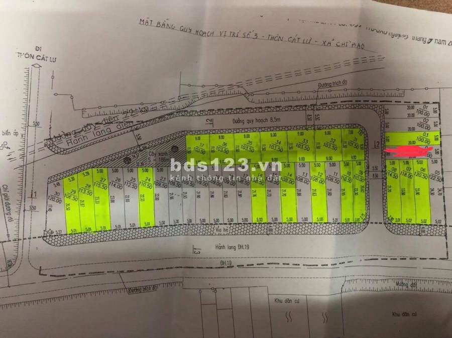 Gia Đình cần bán Mảnh Đất Thôn Cát Lư, xã Chỉ Đạo, pháp lí đủ, sổ đỏ chính chủ
