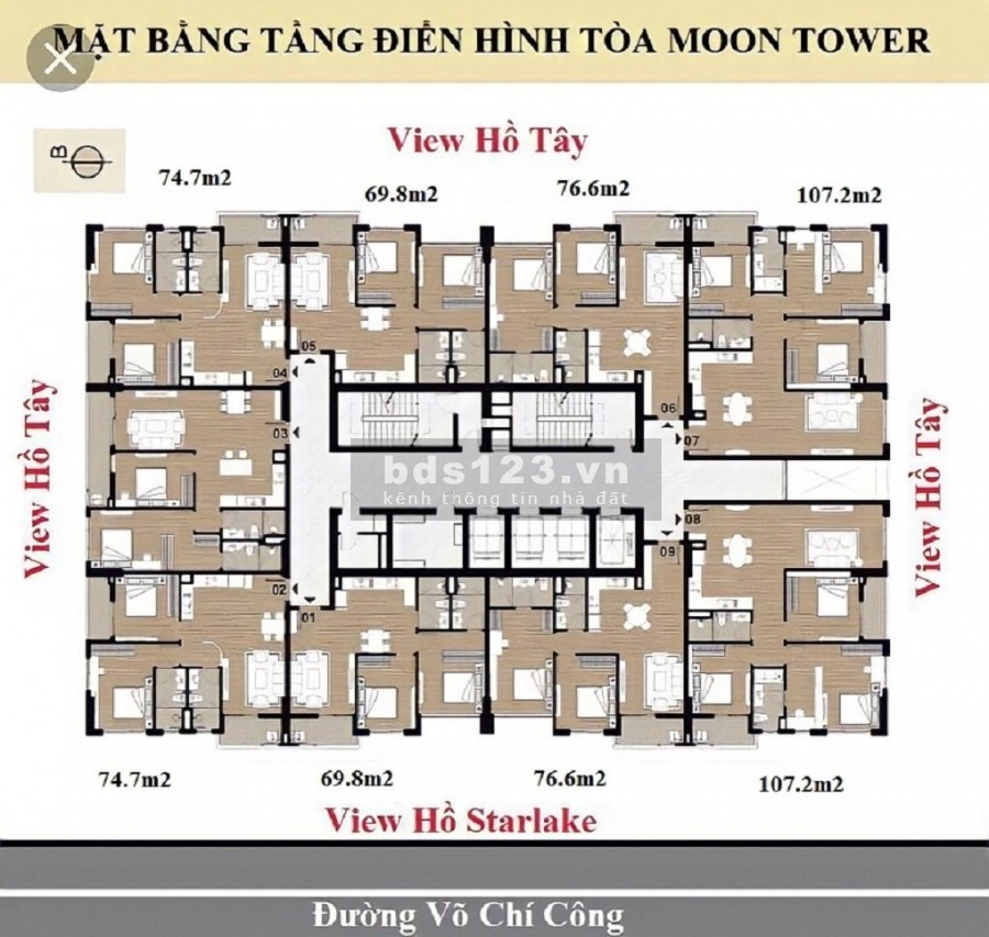 Bán chung cư View Hồ Tây full nội thất CK 3.5% QT 50tr, LS 0% từ 3,7 tỷ/75m2