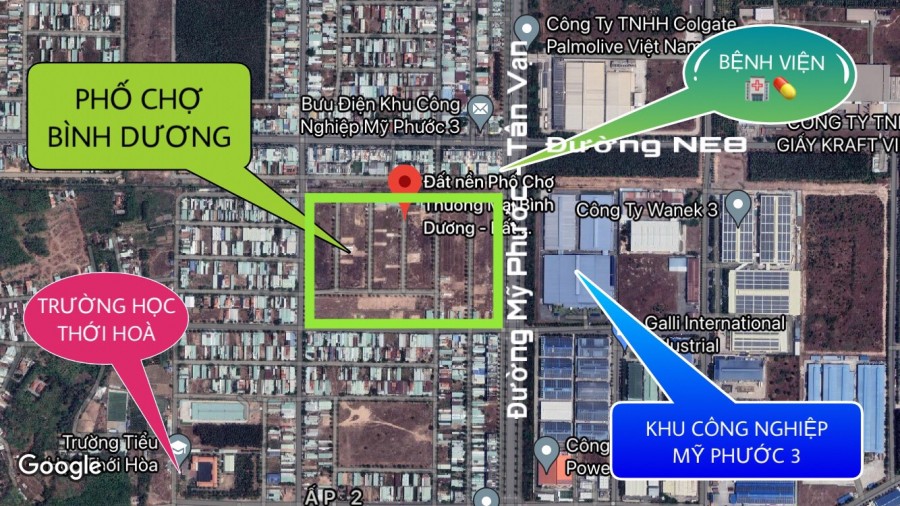 Chính chủ bán nhanh lô đất giáp chợ đêm vào công viên Mỹ Phước 3
