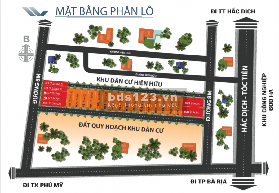 Bán lô đất trung tâm tx Phú Mỹ Bà Rịa Vũng Tàu giá 1 tỷ485tr đã có sổ, lhcc