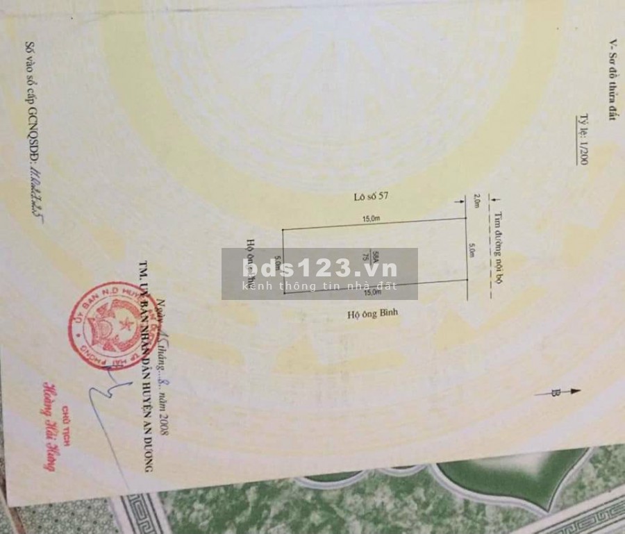 Bán lô đất ngay tuyến 2 đường 208 Vân Tra An Đồng An Dương Hải Phòng, giá thoả thuận