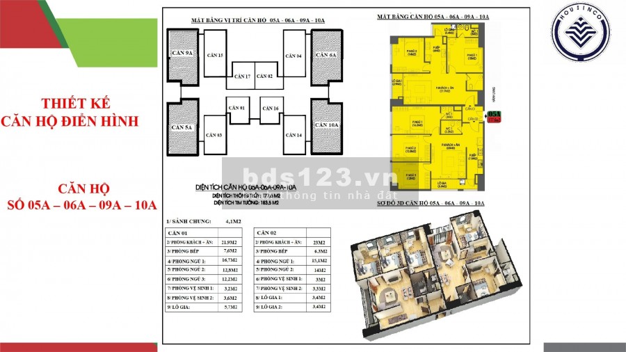 Cần bán căn góc siêu Vip dt 177.6m2, 5pn, dự án Housinco Premium tầng đẹp giá tốt nhất