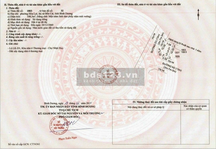 Cần bán gấp lô đất nền gần chợ Nhật Huy, diện tích sử dụng 80m2, sổ hồng riêng