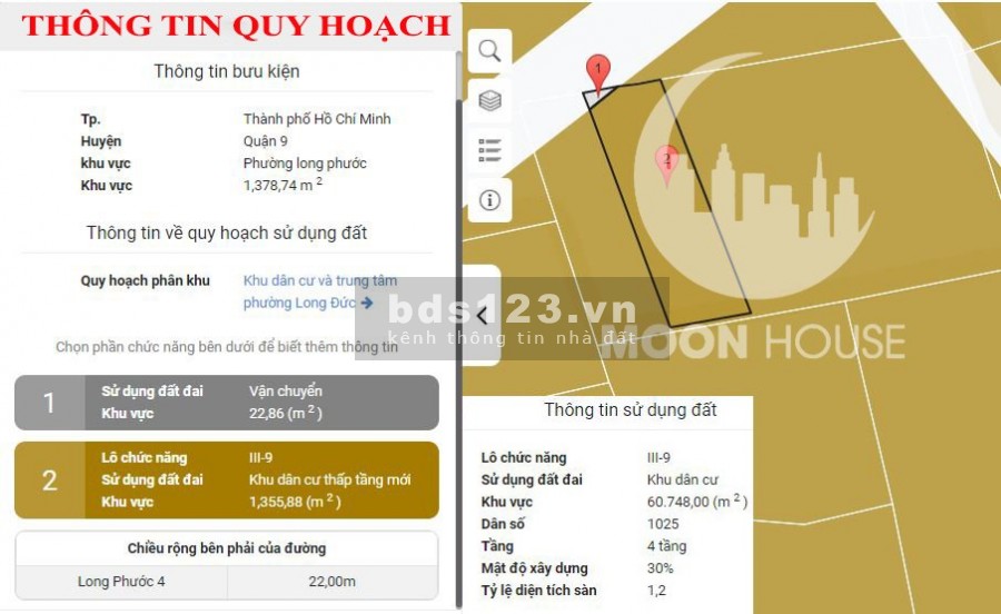 Diện tích sử dụng 2757.7m2 Đất xây dựng mới phường Long Phước giá bán 54 tỷ