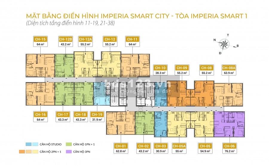 Bán căn hộ Imperia Smart City giá chỉ hơn 1 tỷ chiết khấu tới 9.5%, hỗ trợ lãi